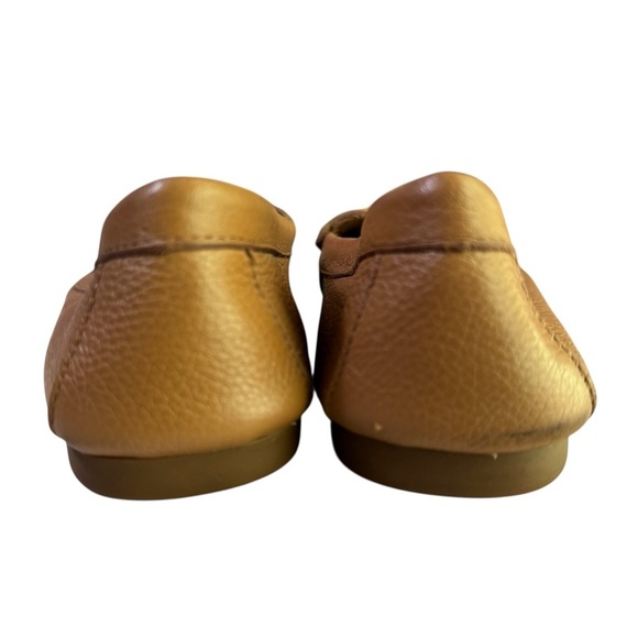 Coach Fredrica Tan Pebbled Leather Diving Mocs Flats Loafers Size 7.5 - Picture 10 of 14